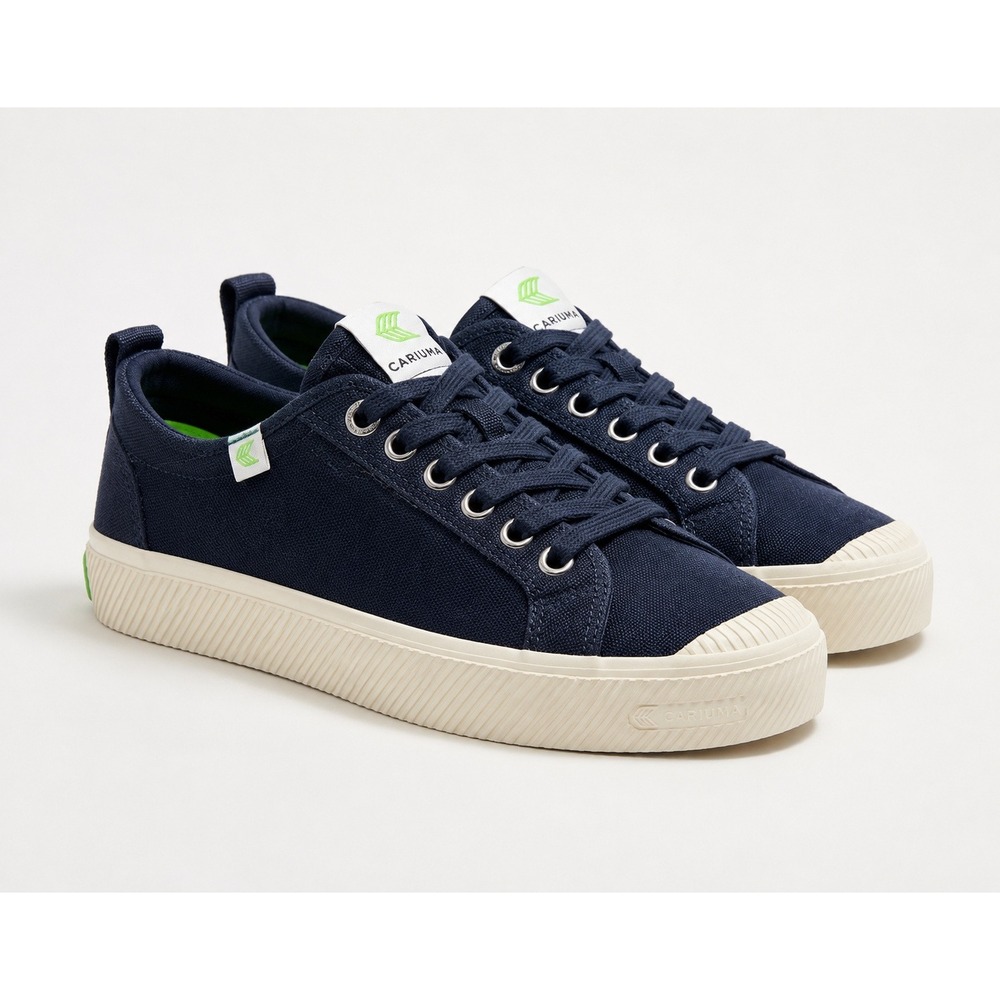Cariuma OCA Low Canvas Sneakers Mens 9.5 Womens 11 Navy Blue Low Top